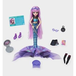 Mermaid High Mari Doll Purple Hair Mermaid Tail Fashion Doll Accessories Set